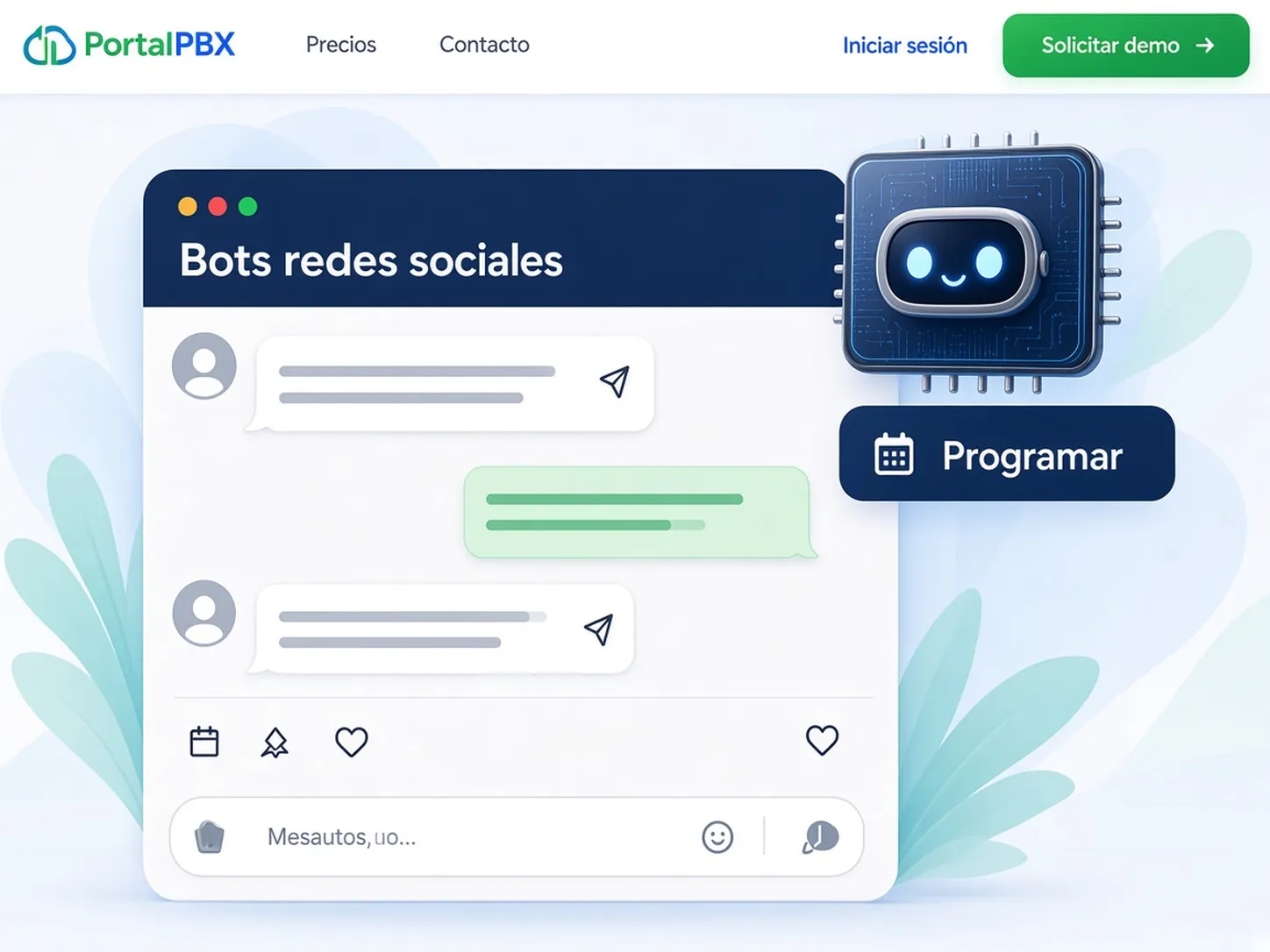 Ilustración de bots para redes sociales