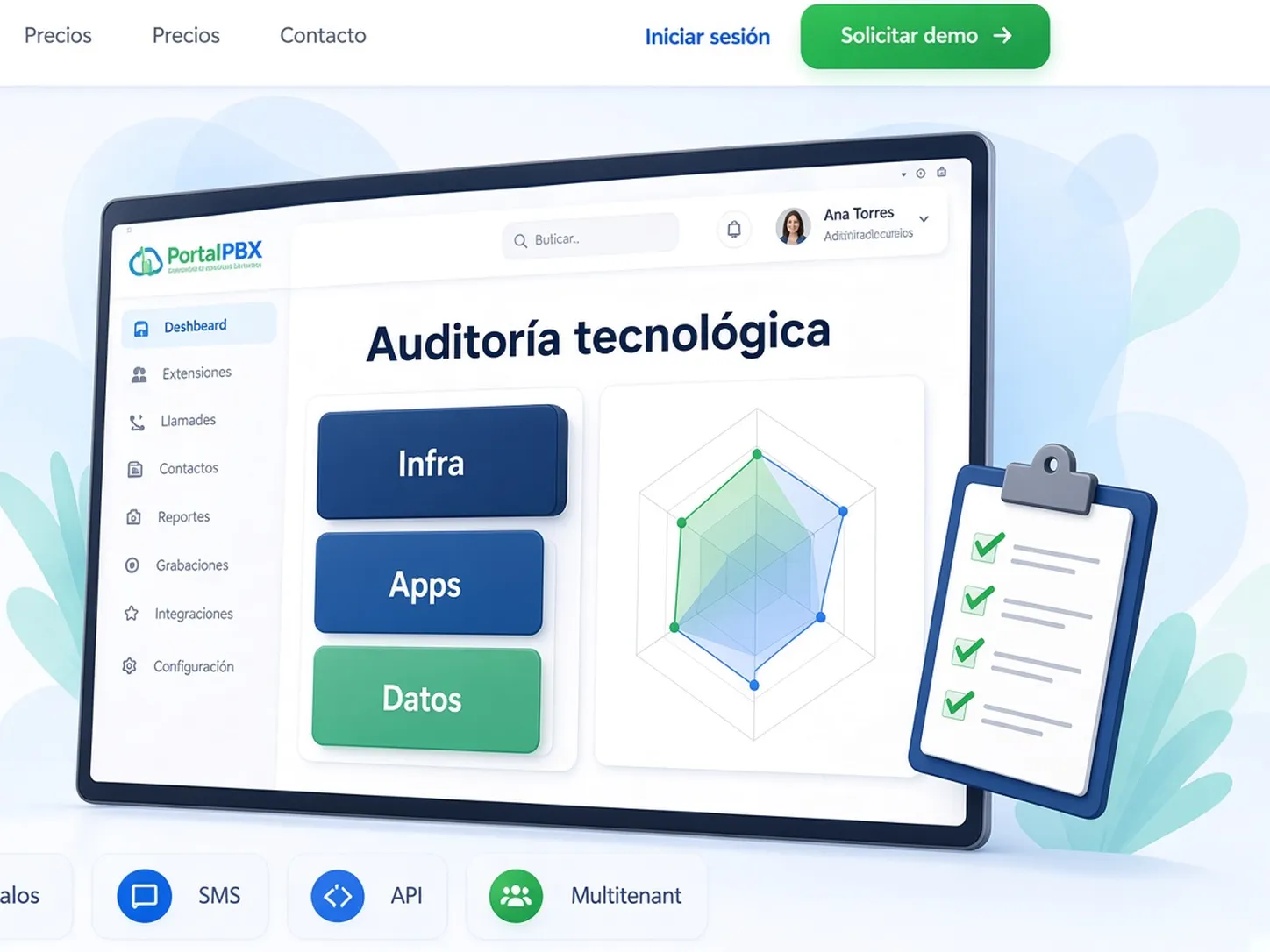 Ilustración de auditoría tecnológica del stack