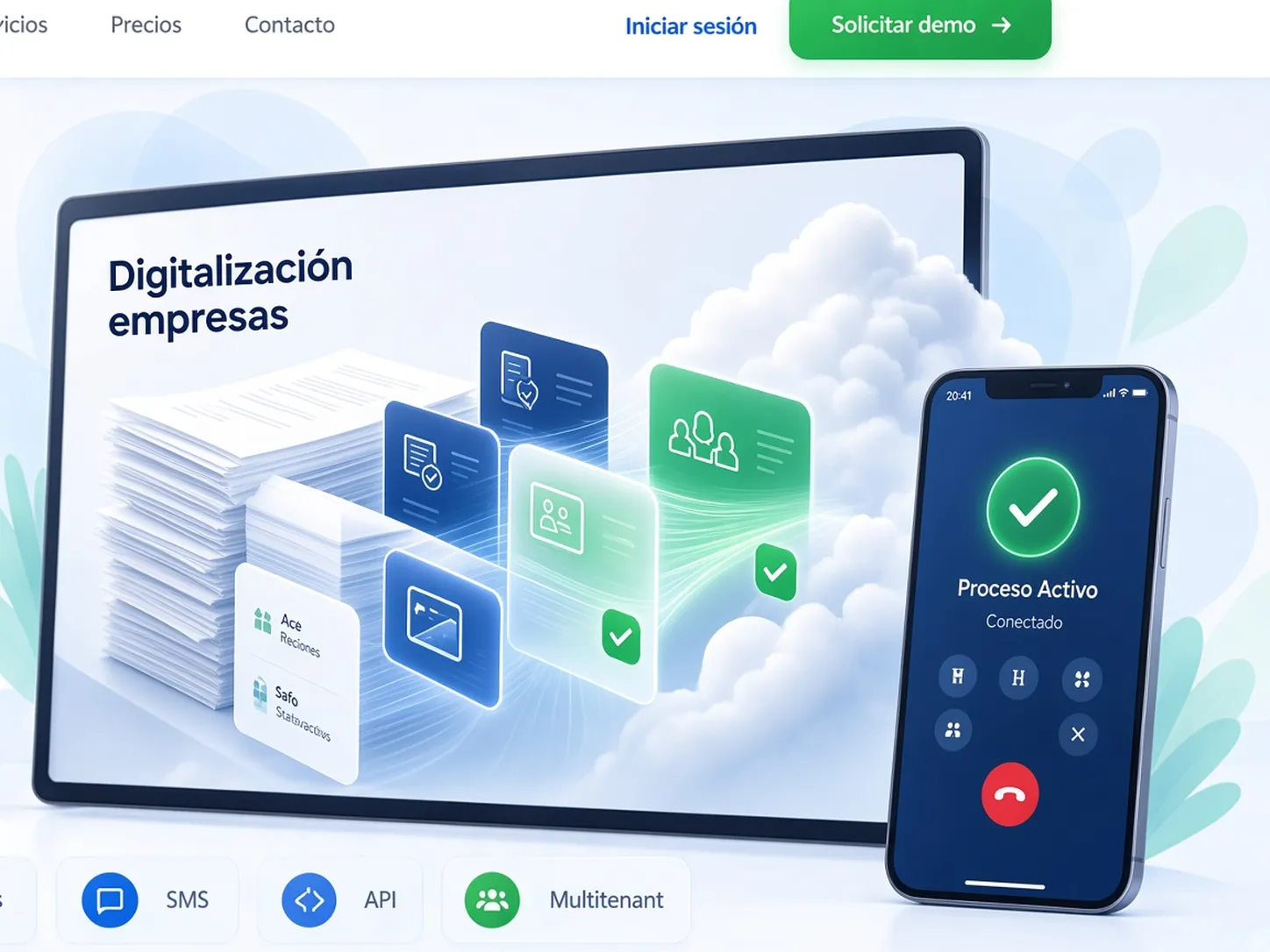 Ilustración de digitalización de empresas