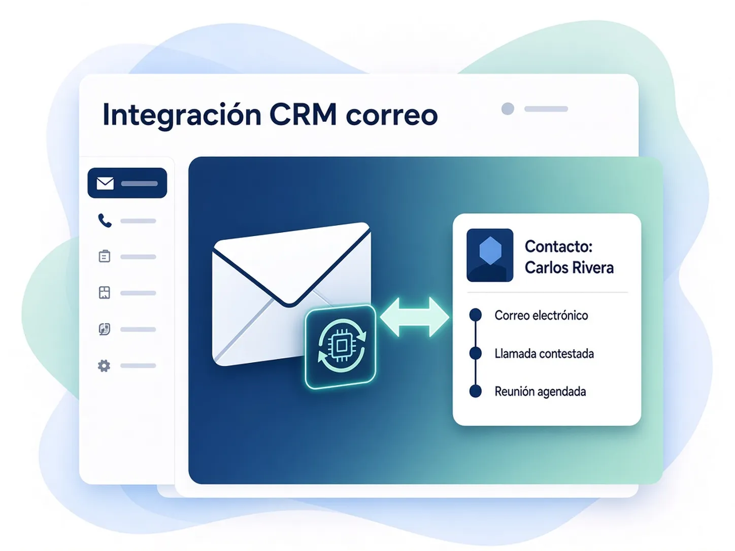 Ilustración de integración de correo con CRM