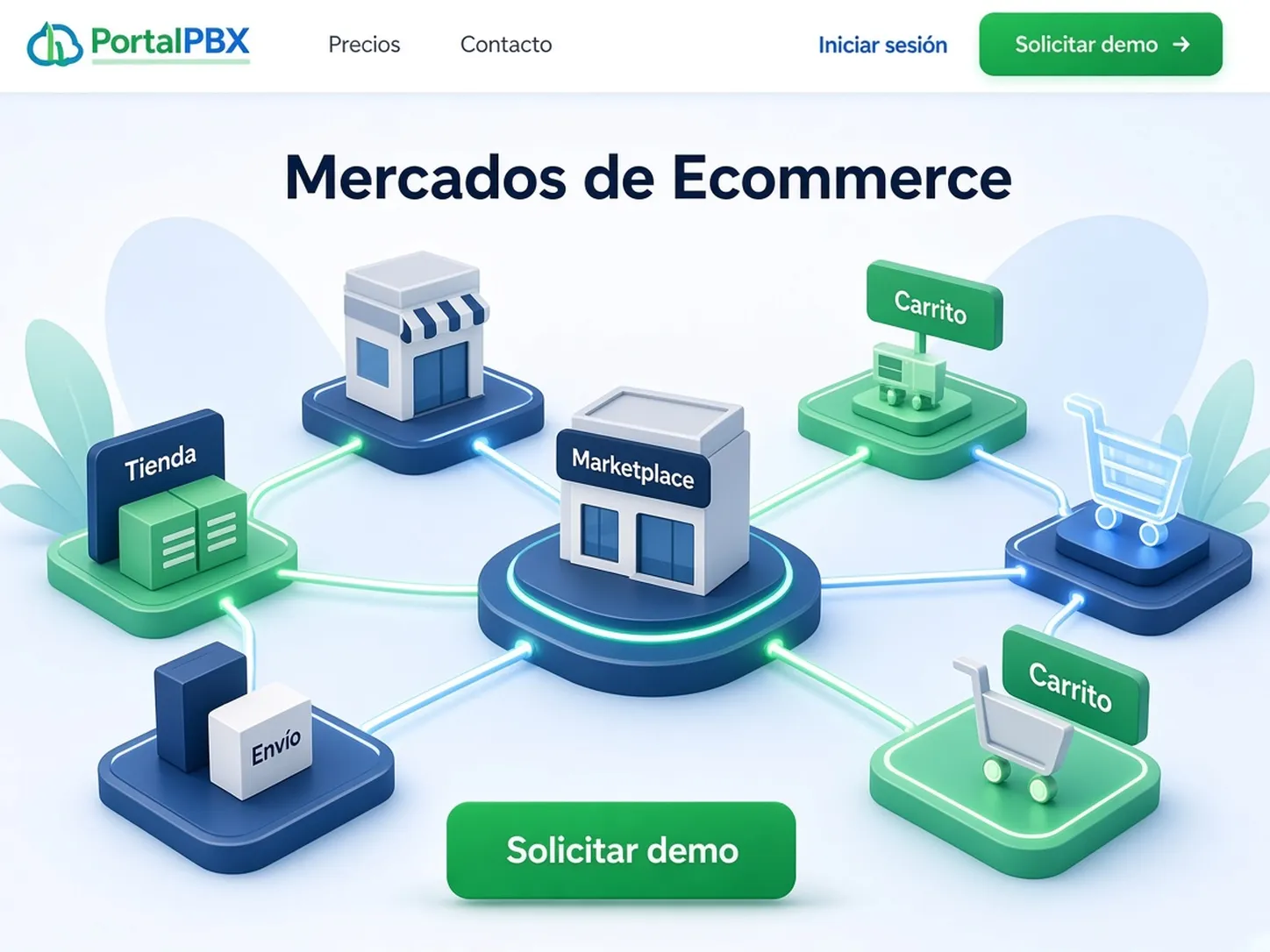 Ilustración de e-commerce y marketplace a medida