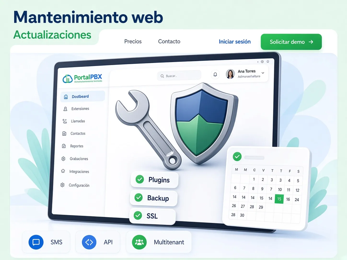 Ilustración de mantenimiento con checklist operativo
